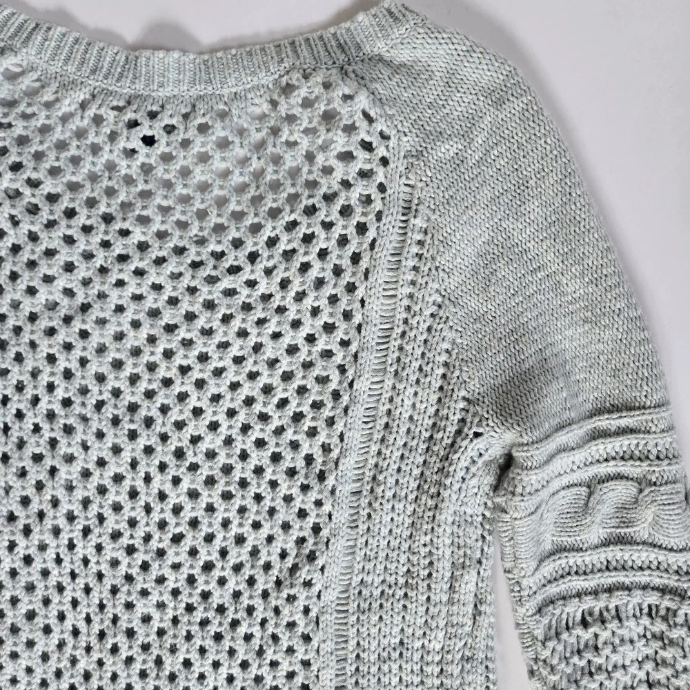 America Eagle wool cotton Crochet cable Knit Sweater women sz Large - Picture 8 of 9